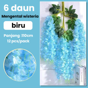 12Pcs Bunga Wisteria Jumbo Decor Artificial Gantung Artifisial Juntai Rambat Dekor Hiasan