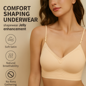 Strapless Bra Crossback Bra Fine Strap Gathered Backless Vest Seamless Ice Silk Bra Gathered  Wireless Plus Size Underwear