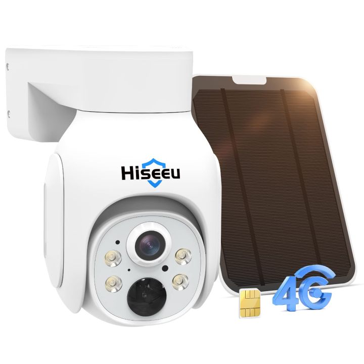Hiseeu Solar Security Camera Outdoor, 4MP Wireless Battery Camera