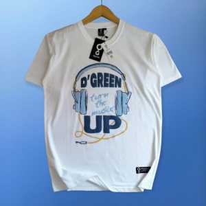 Kaos distro dgreen wanita terbaru baju lengan pendek putih cotton terlaris