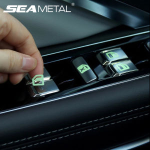 Car Window Button Luminous Sticker Car Door Window Sticker Interior Decoration Convenience Accessories