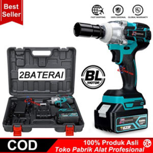 Coofari 895N.m 25800mAH Electric Brushless 588VF Cordless Impact Wrench With 2 Buah Baterai and Plastic Case