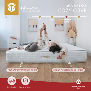 Warrior Kasur Busa Cozy Cove 140x200 Tebal 20cm | Matras Kasur High Density Foam | Free Bantal