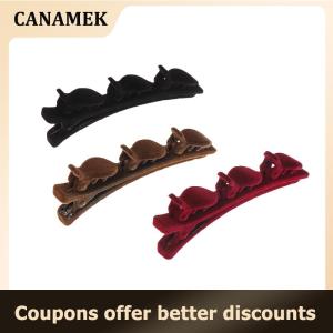 【 CANAMEK 】 Flocked Bangs Hair Clip Headwear Women Cute Barrettes Hairgrip Braided Hairpins Hair Accessories