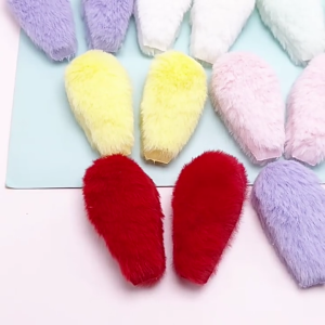 Tự làm bangs Kẹp Tóc Thỏ sang trọng tai kẹp tóc đáng yêu handmade lông kẹp tóc kiểu tóc phụ kiện