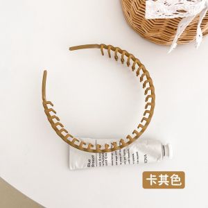 Bando Sirkam Polos Pria Wanita Doff Aksesoris Rambut Wanita Bando Sisir Gelombang Zigzag Korea Doff Dove Matte Bandana Fashion