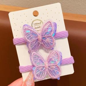 Ikat Rambut Anak Kupu Kupu Lucu Gaya Korea Impor set isi 2 Kunciran Butterfly Karet Elastis Cantik Warna Warni Colorful Aksesoris Rambut