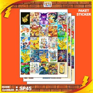 GAMBAR STICKER POKEMON/ STIKER POKEMON / PAKET STIKER POKEMON PER 25 PCS / KODESP45