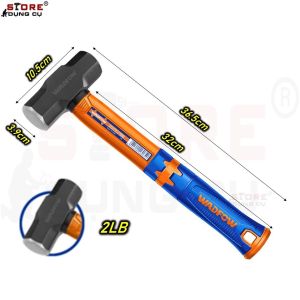 Búa tạ 2 đầu cán dài Wadfow 2-4LB đầu búa được rèn thả búa tạ cán nhựa đập phá bê tông phá đá WHM4302 WHM4303 WHM4304