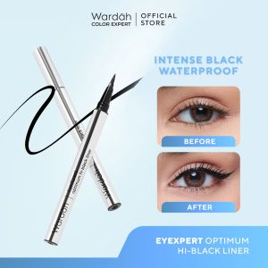 Wardah Eyeliner EyeXpert Optimum Hi-Black Liner - Eyeliner Spidol Waterproof Dengan Warna Intense - Makeup - Eyeliner Waterproof - Eye Makeup - Makeup Mata - Eyeliner untuk Pemula - Eyeliner Pigmented - Makeup