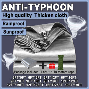 Lona Trapal Makapal 9FTx19FT Waterproof Tarpaulin Eyelets PE Durable Cloth Sunshade Rainproof Multipurpose