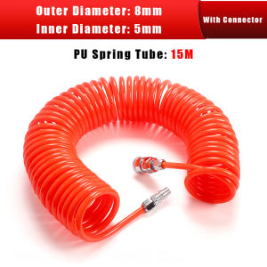 AumoPro Ống Nén PU 8*5Mm Máy Phun Bụi Làm Sạch Áp Suất Cao Ống Lò Xo Thổi Ống Khí Lò Xo