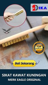 Sikat Kawat Kuningan 8 Baris Eagle | Sikat Kawat Kuningan 8 Baris Gagang Kayu | Sikat Besi Halus