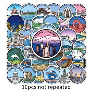 50PCS Travel City Scenery Landmark Sticker Motorcycle Water Bottle Skateboard Photo Album Cartoon Sticker