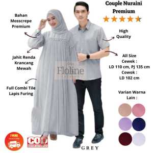 Floline Ols - Couple Nuraini / Baju Gamis Couple Kemeja