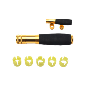 ทนต่อการสึกหรอตกปลาที่จับสบายเบ็ดตกปลาเปลี่ยนด้ามกันลื่นทำจากอลูมิเนียมที่จับคันมืออาชีพ