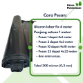 Plastik HDPE Geomembran 200 Micron (Lebar 4 meter) Bahan Impor untuk kolam / tambak. 