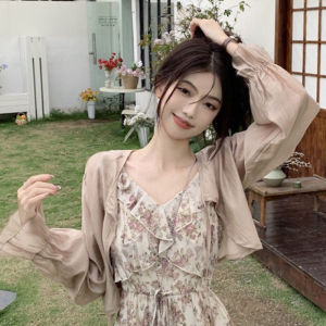 [READY STOCK] Set Dress + Cardigan Fairy Floral Dress - G037