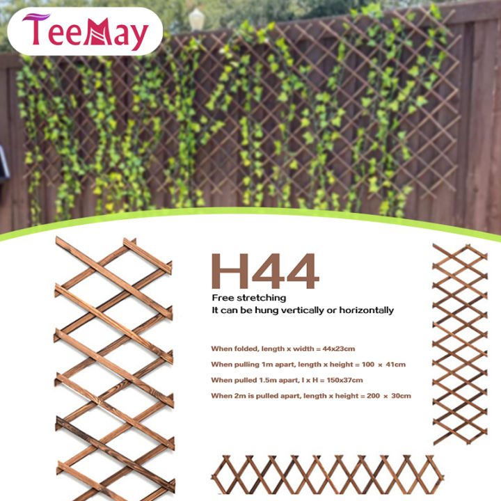 Teemay Wooden Lattice Wall Planter Garden Fence Expandable Plant Climb ...