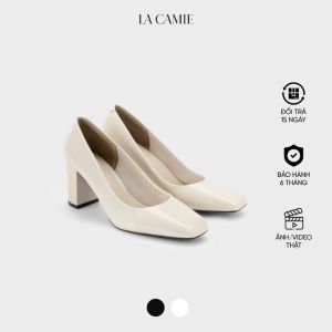 Giày cao gót chất liệu da Microffiber ánh bóng với thiết kế cổ điển thanh lịch thương hiệu La Camie GC6LB0426