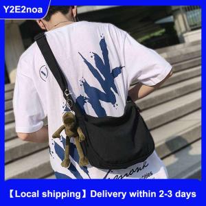【Local shipping】 Canvas Crossbody Bag Large Capacity Hip-Hop Street Style For Both Men And Women