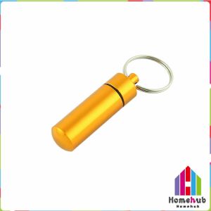 HB Aluminum Keychain Medication Pill Box Portable Mini Travel Pill Boxes Medicine Vitamin Holder case