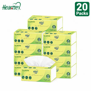 【20Packs/Box】心相印Hearttex 3-Ply Facial Tissue 100 Sheets Soft Fragrance-Free Box Tissue Virgin Wood Pulp