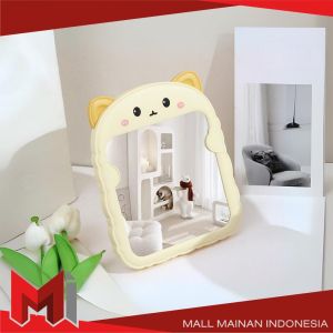 MallMainan-K153 Cermin Meja Rias Bentuk Kucing / Kaca Rias Make Up / Cermin Rias / Cermin Lipat