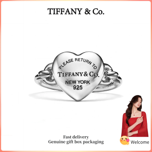(New) Womens Fashion Ring s925 sterling silver Return to T Series Full Heart Ring Valentines Day holiday gifts