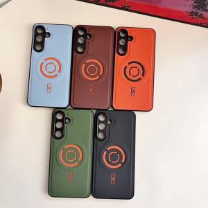 Wireless Charger For MagSafe phone case for Samsung s26 s26 FE s26 plus s26 ultra Textured Leather Back Cover