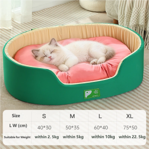 Lovinland Pet Deep Surrounding Pet Sofa Bed All Season Universal Double Filling Spacious Washable Cat Nest with Non Slip Bottom Comfortable Soft Pet Bed for Cats Dog