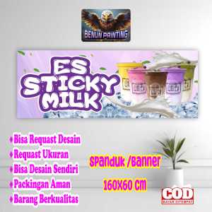 Spanduk Banner 160x60 Stuky Milk New Muda Bisa Request Desain