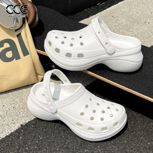 2025 summer new ladies thick-soled hole shoes comfortable and wear-resistant increased simple and fashionable ladies slippers