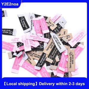【Local shipping】 50Pcs Handmade Fabric Labels Embroidery Printed Tags DIY Sewing Accessories