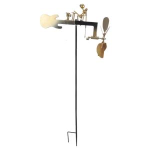 Interactive Drumming Wind Spinner Sculpture Garden Decorative Windmill For Outdoor Spaces Eye Catching Patios Ornament