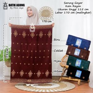 Sarung Rayon/Goyor Batik | Motif Pintu Aceh 6 | Remaja | Terbaru