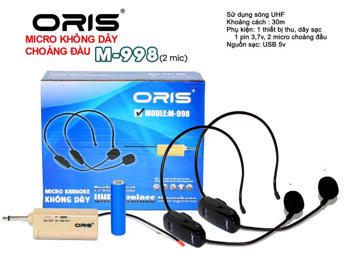 Micro đeo tai không dây ORIS M997 M998 với thiết kế khá gọn gàng, sản phẩm khá phù hợp cho các anh chị Giáo viên, giảng viên, diễn giả sử dụng để giảng dạy, thuyết trình trực tuyến, hoặc dạy học trên giảng đường, hội nghị...