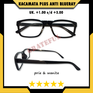 Kacamata Baca Lensa Plus Antiradiasi +1.00 s/d + 3.00 Kacamata Pria Wanita Reading Glasses Frame Kacamata Bisa Baca Dan Melindungi Mata Dari Sinar Biru TV HP LAPTOP KOMPUTER - KACAMATA MURAH
