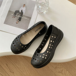 New Summer Hollow Out Casual Fashion Solid Color Shallow Flat Loafers For Women