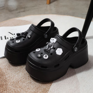 [Free Shipping] 2025 Cute Closed-Toe Non-Slip EVA High-Heel 8.0 Clogs For Women New Summer Platform Thick-Soled Beach Shoes