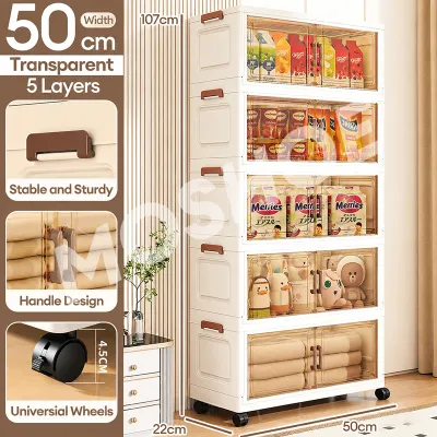 MOSHOE Foldable Storage Cabinet with Wheels Thickened Heavy Duty Space Saving Wardrobe Organizer for Bedroom & Living Room