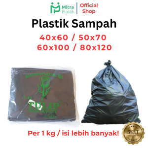Kantong Plastik Sampah 40x60 50x70 60x100 80x120 / Kresek HD Sampah Trash Bag Hitam 1 Kg