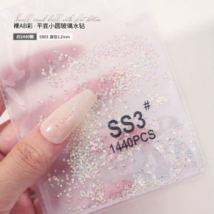 AB Color Crystal Rhinestone Manicure Nail Art Accessories Crystal Diamonds （1440pcs） 超闪平底美甲AB水晶钻石饰品 (1440颗)