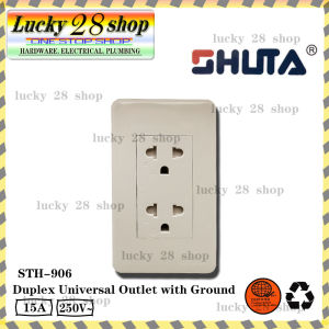 SHUTA (STH-906) DUPLEX UNIVERSAL OUTLET w/ GROUND 15A 250V
