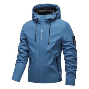 Mens Waterproof Rain Jacket Lightweight Outer Hooded Outdoor Raincoat Hiking Windproof Jacket Climbing Outdoor Jackets2026