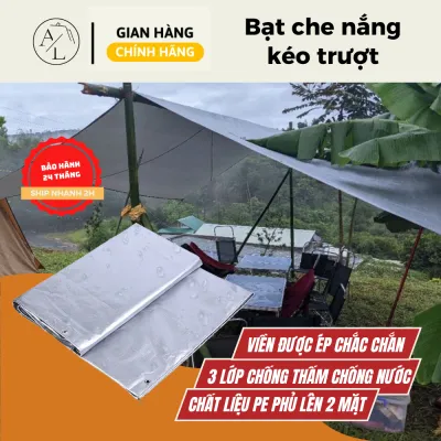 Bạt che mưa nắng đa dạng kích thước Bạt che mưa 3 lớp chống thấm nước May viền khoen sẵn - Tặng kèm móc