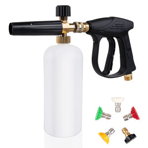Moketa Universal Car Wash Water Gun Snow Foam Gun 1/4" + 1l Bottle + 5 Nozzles