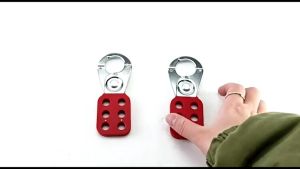 Red Industrial Safety Six Hole Steel Lockout Hasp Lock Out Tag Out