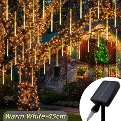 Solar Christmas Lights Outdoor Waterproof Meteor Shower Lights 8Tube Meteor Rain Light for Xmas Tree Decoration Wedding Party Outdoor Garden Tree Indoor Home Deco