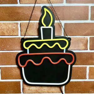 Happy Birthday Cake Cup Cake Birthday Party LED Neon Sign Made in Malaysia